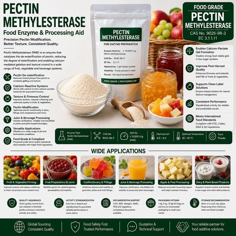 Pectin Methylesterase food enzyme food additive ingredient illustration